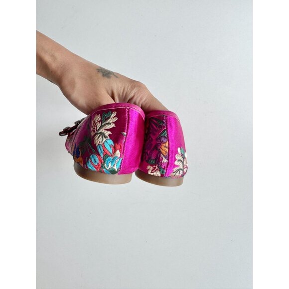 Girls' NWT ALDO Despirito Pink Brocade Crystal Mary Jane Ballet Flats, Size 6 - Picture 9 of 15